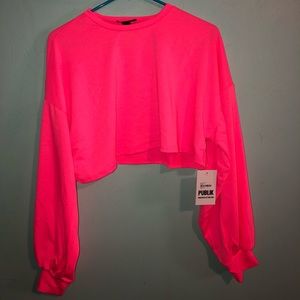 Brand new: neon pink crop top
